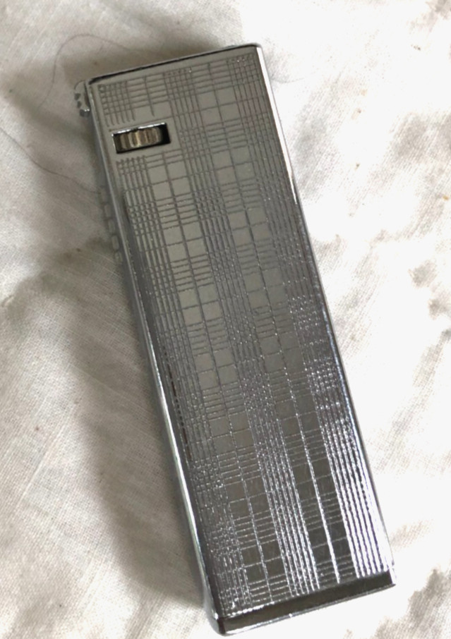 Vintage Studio 400 Made in Japan Thin Chrome Cigarette Lighter, Inscribed