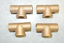 Nibco 1/2 x 1/2 x 3/8" C x C x F Cast Copper Tee Pressure Fitting - Qty 4
