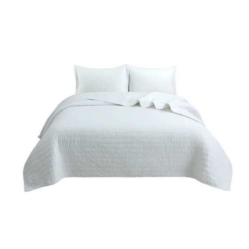 3-PCS 100% Cotton Oversized Bedspread Set Coverlet Quilt Set Stitching - Picture 10 of 21