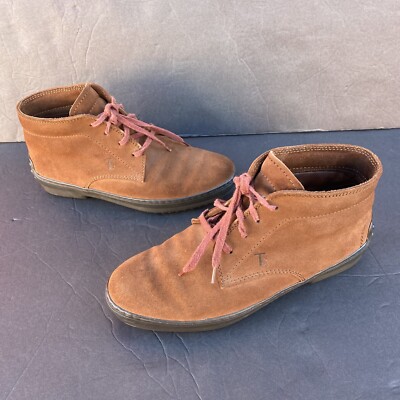 Tods Dark Brown Suede Leather Lace Up Almond Toe Chukka Ankle Boots Shoes Size 8 Tod main image 2