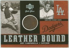 2001 UD Upper Deck Gold Glove Roy Campanella Leather Bound Game Used Dodgers