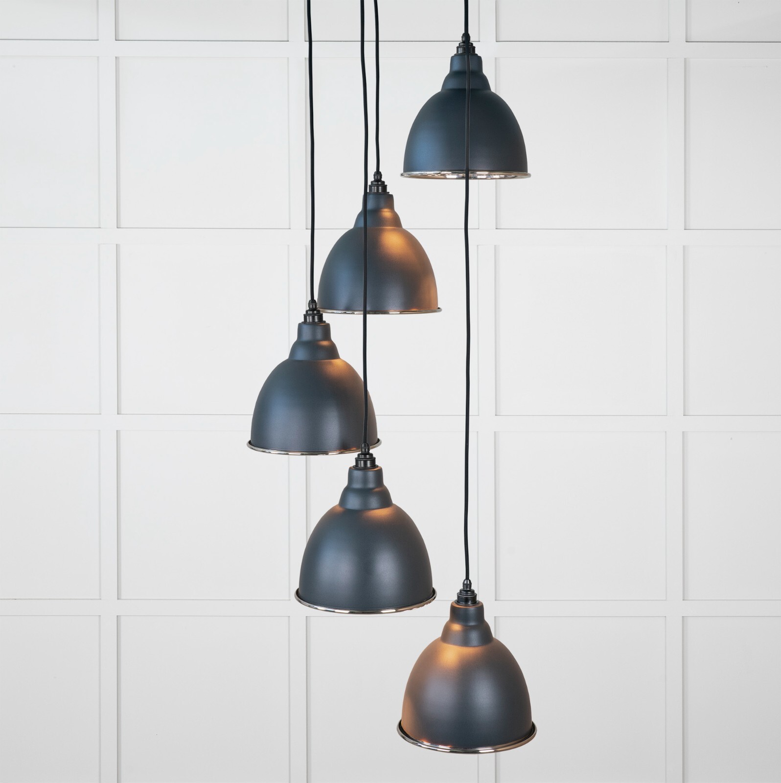 From The Anvil 49740SSO Hammered Nickel Brindley Cluster Pendant in Soot