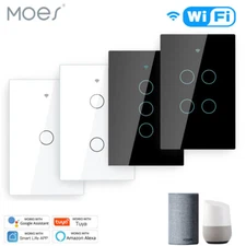 MOES 1/2/3/4 Gang Smart Light Switch WiFi RF Wall Touch Timer Alexa Google APP