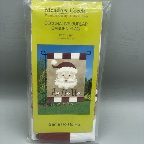 Meadow Creek Garten Flagge Sackleinen Weihnachten Santa Ho Ho 12,5”x18” Außendeko - Bild 2 von 7