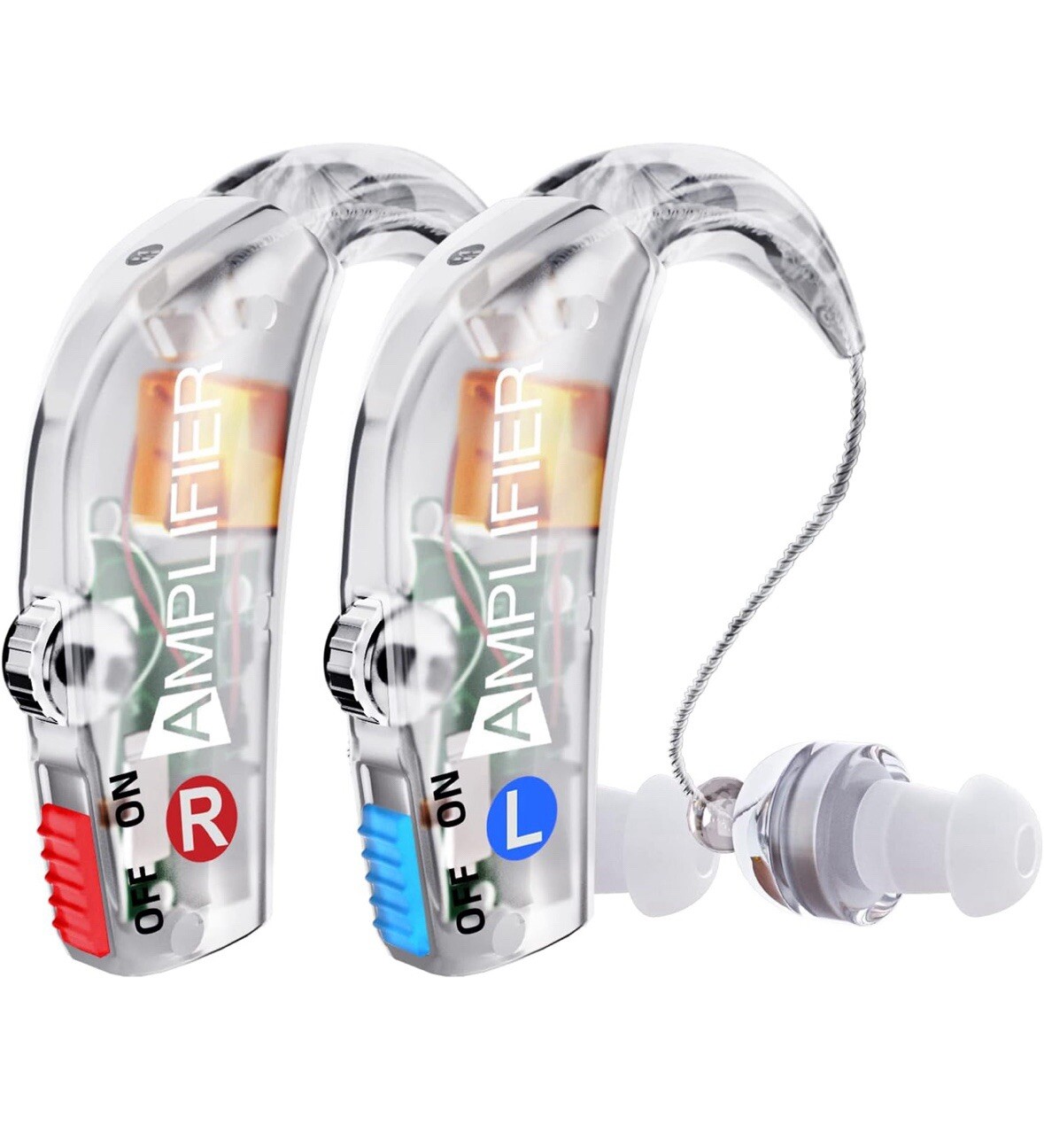 Crystal Clear Hearing Aids for Seniors, Noise Cancelling for Hearing Loss 2 Pack