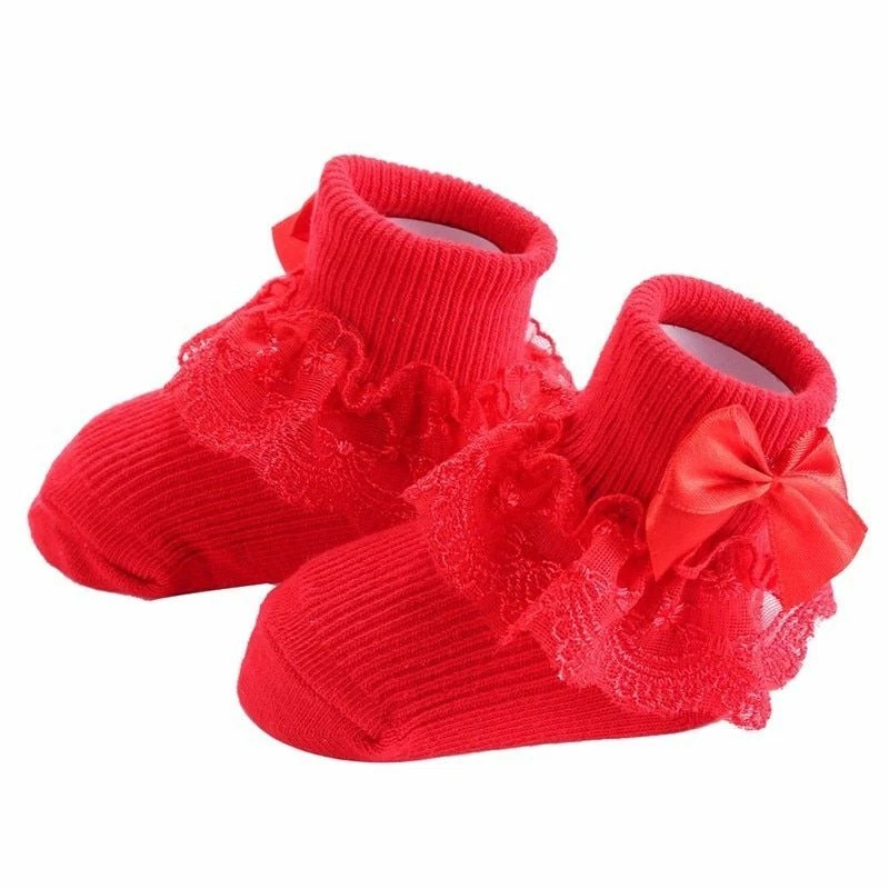 Bow Lace Baby Socks Newborn Cotton Baby Girls Sock Cute Toddler Socks Princess R