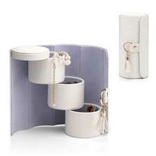  Wedding Gifts for Women, Travle Jewelry Organizer, Bridal Shower B. White
