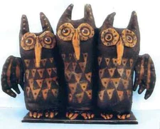 Cloth "Folk Art Owls" Pattern by Susan Barmore