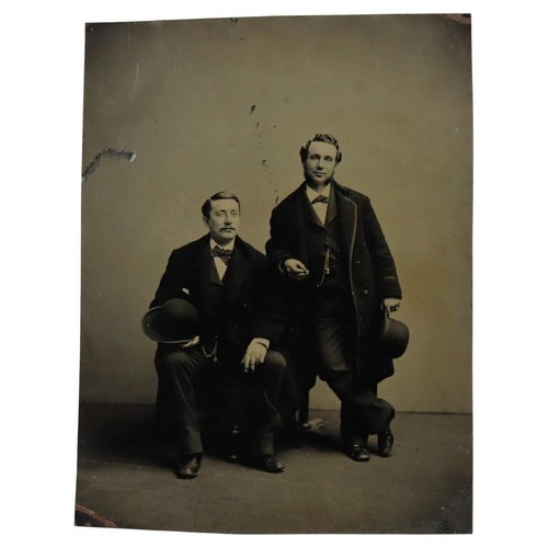 Antikes Farbfoto zweier Männer um 1890
