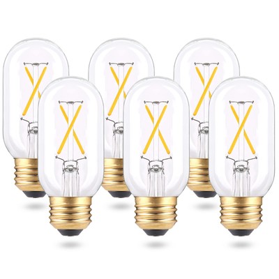 Dimmable T45 LED Edison Bulb, 2W 3000K Soft White, E26 Standard Base T14 LED ...