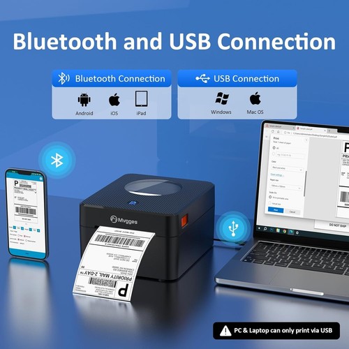 Bluetooth Thermal Label Printer for Shipping 4x6 Labels - Fast & Clear Printing - Picture 4 of 10