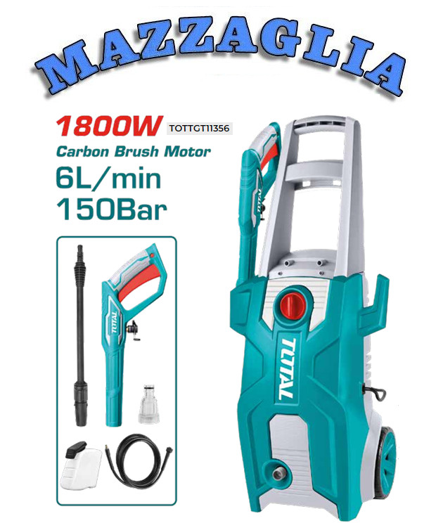 Idropulitrice TOTAL 1800W 150 Bar TGT11356: Potenza Vera per il Fai-da-Te