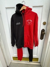 Good Vibes Red and Black Heavyweight Track Suit - Size Large