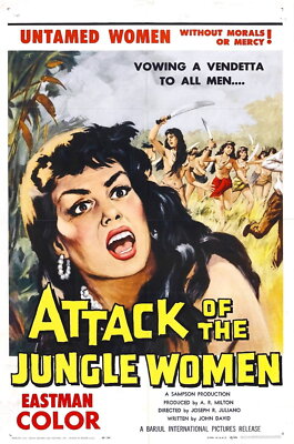 74076 Attack of the Jungle Women Movie 1959 Drama Wall Print Poster US