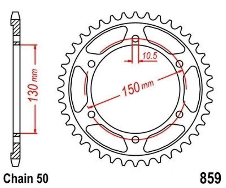 Roue a Chaîne 43 Dents en Acier C45 pour Yamaha XJR 1200 SP
