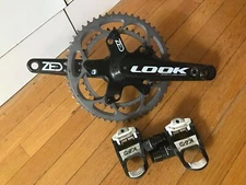 LOOK ZED 1 MONOBLOC CRANKSET KEO 2 MAX PEDALS CARBON ROAD TRIATHLON  BLACK