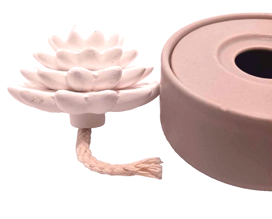 Diffuser for essential oil - ceramic - flower on top with rope for oil ...