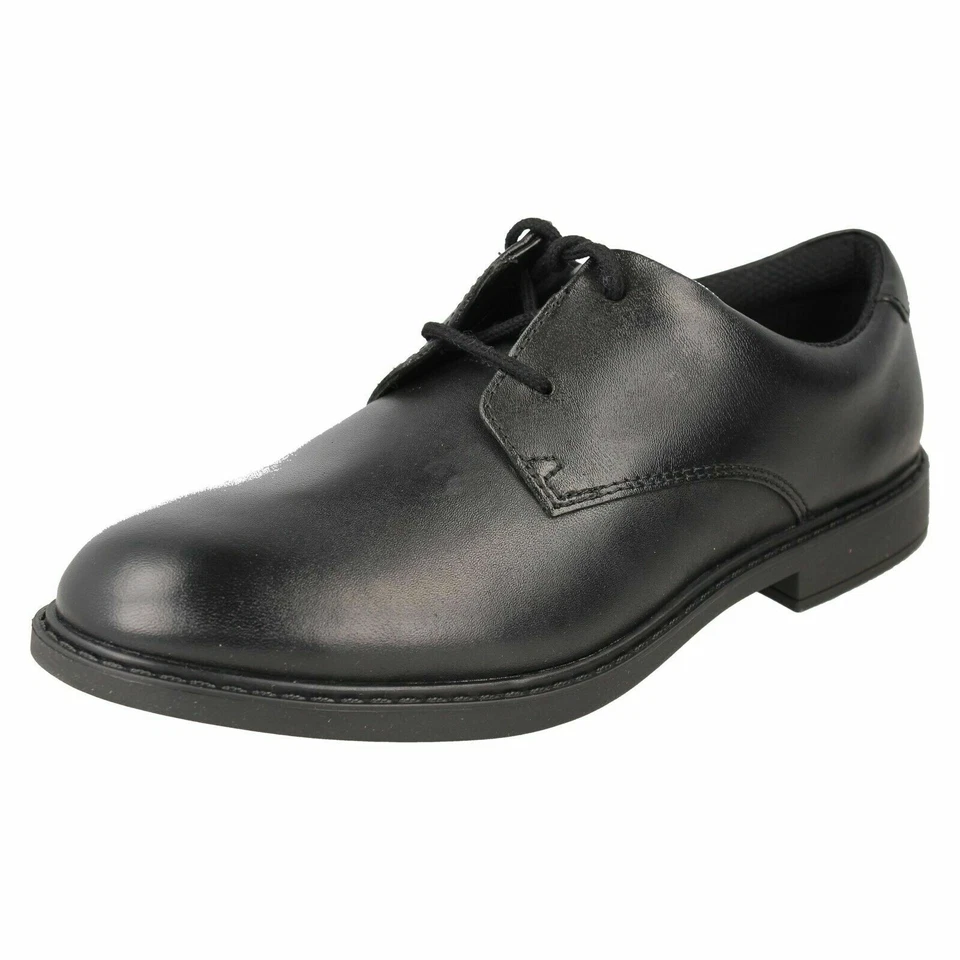 Clarks Boys School Shoe -scala Loop Youth Black Leather 4.5g