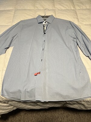 Coogi Classic Plaid Long Sleeve Button Front Shirt Men's L 16.5 34/35 Blue  | eBay