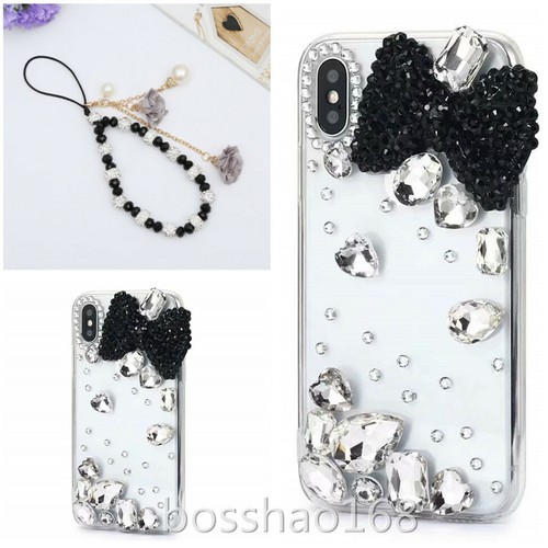 For iPhone 11 12 13 14 15 16 Pro Max Bling Diamonds Soft Case cover & strap - Picture 17 of 20