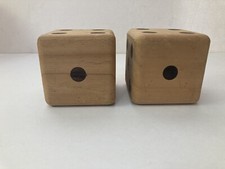 2 - Big Wood Jumbo Large Dice Six-Sided Indoor Outdoor Party Home D cor 3 1/4