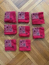 Vintage 1980s Hav-A-Hank Made in USA Bandana Lot of 8 Red