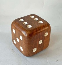stara duża kostka kostka szczęścia drewniana kostka z litego drewna orzechowego 5 cm kości