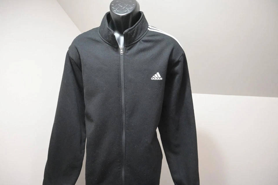 Adidas Golf Jacket Fleece Full Zip Black Long Sleeve Performance Mens Sz 2XL XXL - Image 2 of 4