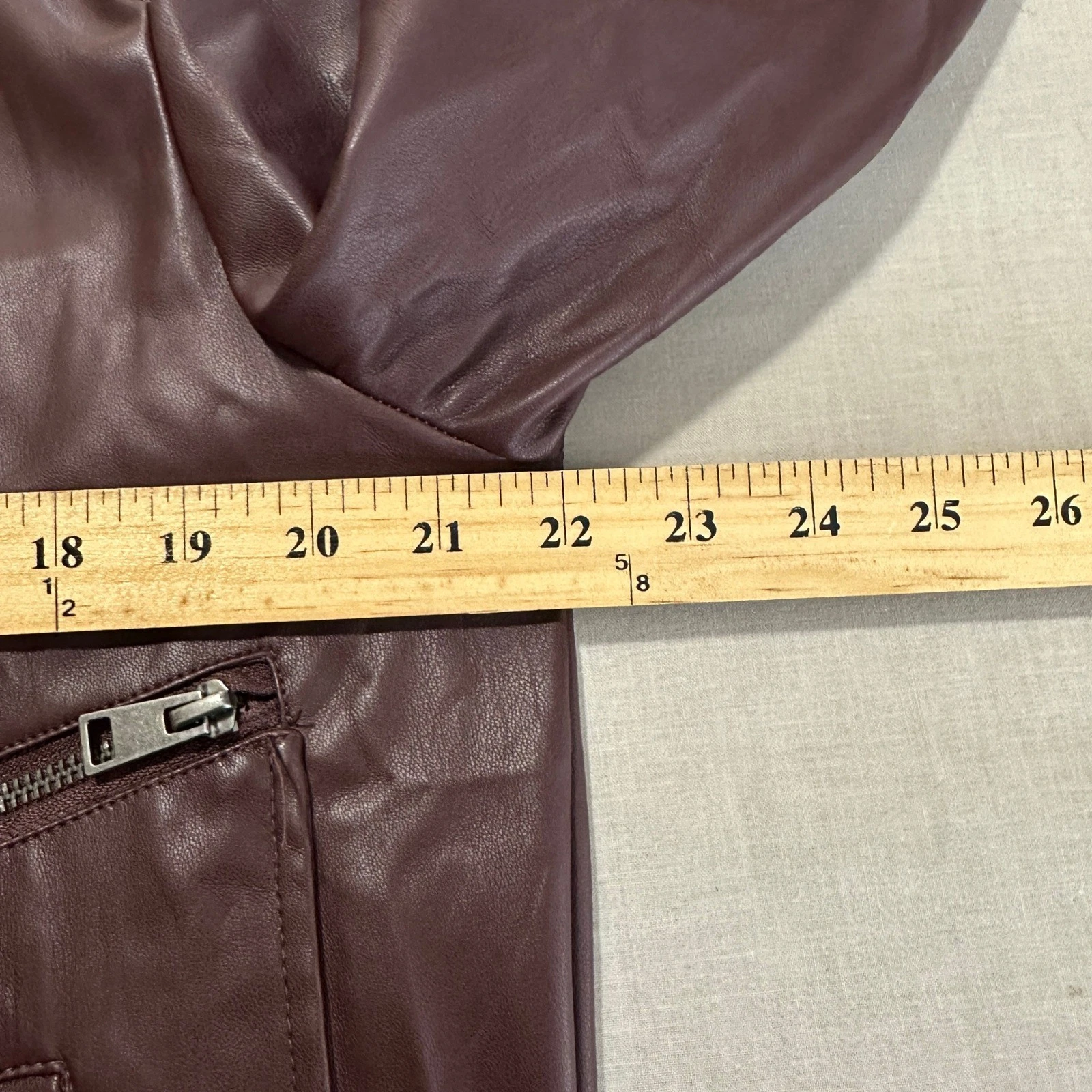 JF J. Ferrar Men's Large Jacket Burgundy Faux Leather Full Zip NEW image 3