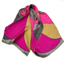 Vintage Vera Neumann Silk Scarf Pink Abstract 43 x 14.25