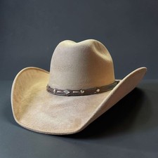 Men's Sand Brown Cowboy Hat. Western Style Suede Hat. Sombrero Para Hombre