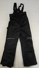 SWISS TECH Kids Winter Snow Overalls, Black M 8 Front Pocket Front Zipper