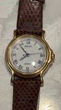 Seiko Spirit Ladies Watch Gold Brown Roman Dial Elegant Used