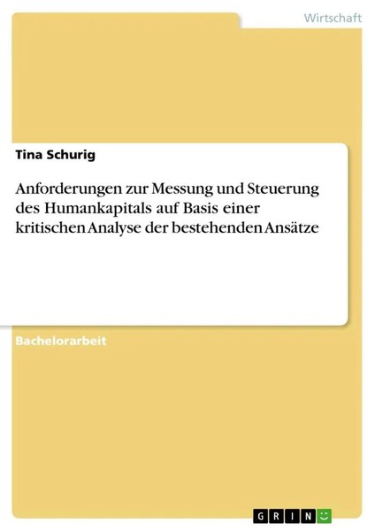 Tina Schurig | Anforderungen Zur Messung Und Steuerung Des Humankapitals Auf...-image