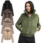 Navahoo Damen Winterjacke Teddyfell Jacke warm gesteppte Ärmel Kragen N100