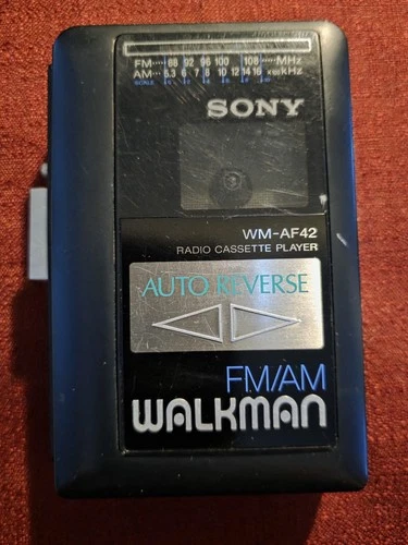 Vintage Sony Walkman WM-AF42 FM/AM Radio Cassette Player For Parts Or Repair