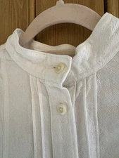 Beautiful Toast Ecru Cotton Pique Blouse UK 10-VERY GENEROUSLY CUT