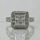 ​Vanna K 925 Sterling Silver Square Halo Scrollwork Vintage Style Ring Sz 5.7