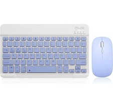 Bluetooth Keyboard and Mouse Combo Rechargeable Portable Wireless 10 inch Purple