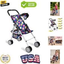 My First Doll Stroller for Kids – Foldable Baby Toy Doll Stroller with Safety...