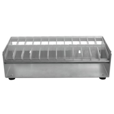 Heat Seal Automatic Label Dispenser Aluminum Tabletop 12 Rolls 1 1/4'' Grey