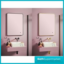 Image of Alfie LED Bathroom Mirror 500x700 / 600x800 Demister Black or Brushed Brass