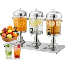 3 x 2.2 Gallon Drink Dispenser Large Drink Dispenser with Ice Core  Stand