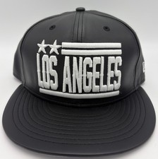 LA Los Angeles New 9fifty Black Leather Snapback Hat