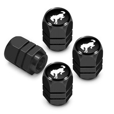 Ford Bronco in Black on Black Hexagon Aluminum Tire Valve Stem Caps