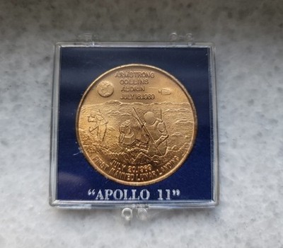 APOLLO 11 First Manned Lunar Landing July 20, 1969 Bronze Medal in Case