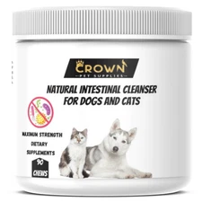 Dewormer for  Dogs and Cats Natural Intestinal Cleanser Canine 90 Chews