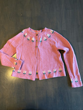 Mini Boden Pink Flower Embroidered Sweater size 6-7