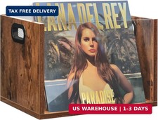 Vinyl Record Storage Crate, Holds up To 60 LPs, Album Visible Storage Box with A