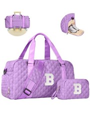 Ballet Dance Bag for Girls, Initial Travel Duffel, Overnight Gift for Teens